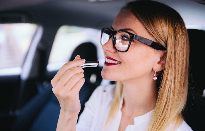 lipstick with glasses