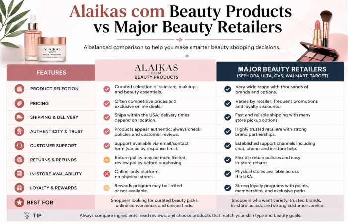 alaikas com beauty products retailors